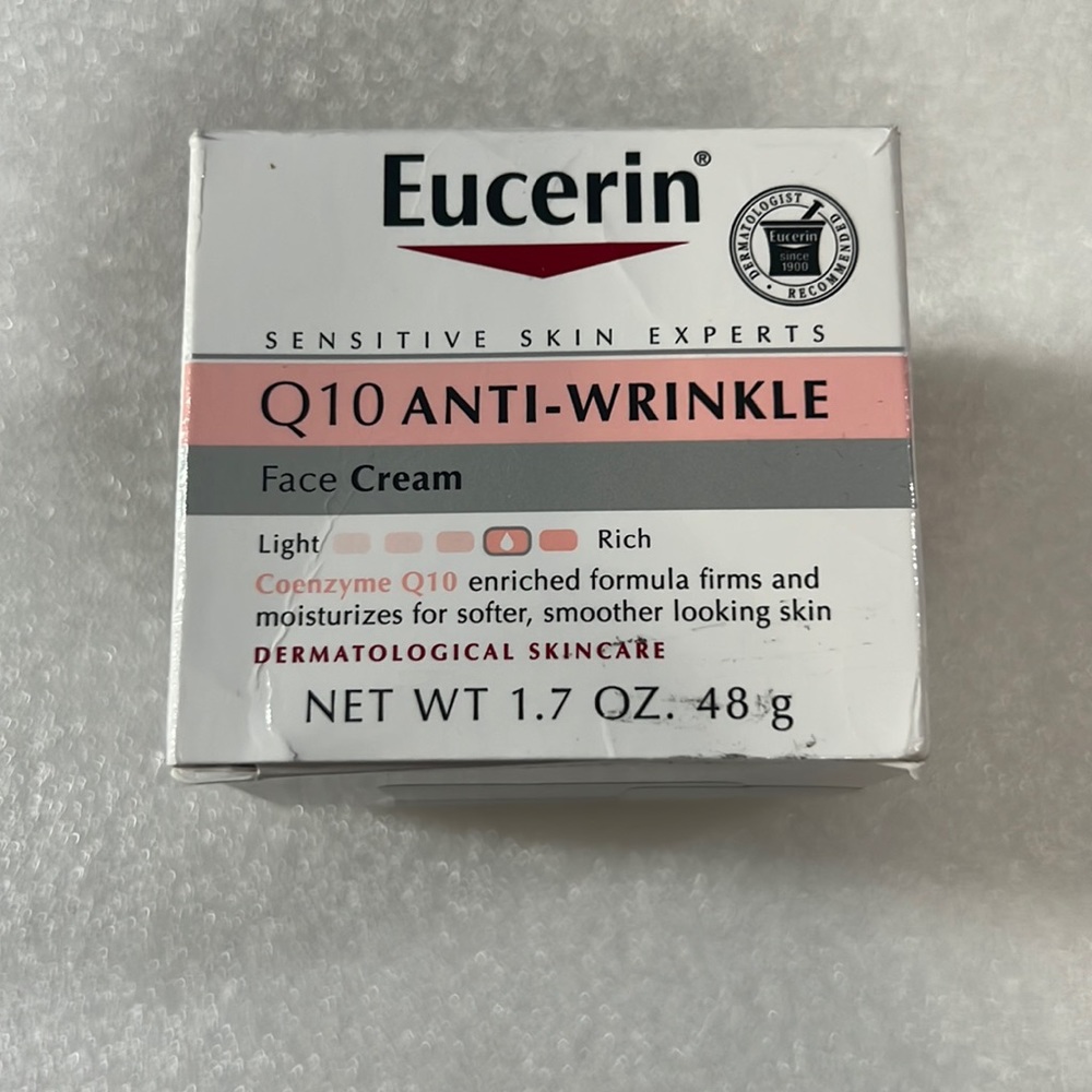 Eucerin anti wrinkle face cream open bottle